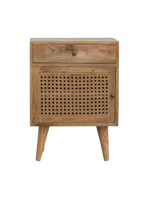 Artisan Furniture Textured Rattan Brown Front Door Bedside Table-Artisan Furniture-HomeFurnishing-TATA CLIQ