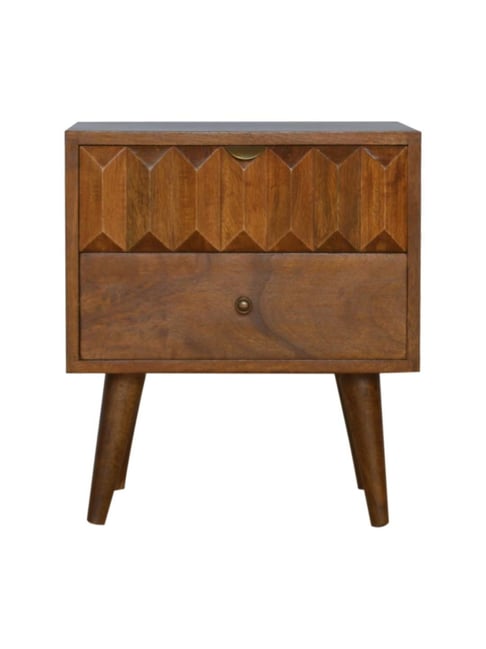 Artisan Furniture Textured Chestnut Prism Brown Bedside Table
