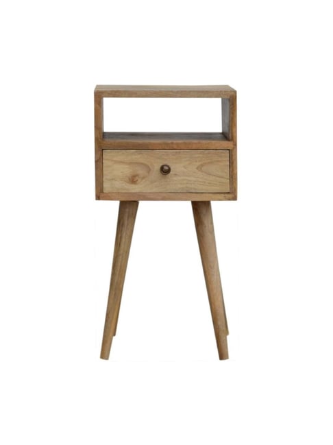 Artisan Furniture Textured Oakish Brown Small Bedside Table-Artisan Furniture-HomeFurnishing-TATA CLIQ