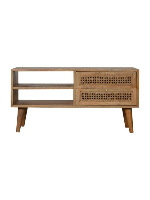 Artisan Furniture Brown Rattan Media Unit (Natural Oak-ish Finish)-Artisan Furniture-HomeFurnishing-TATA CLIQ