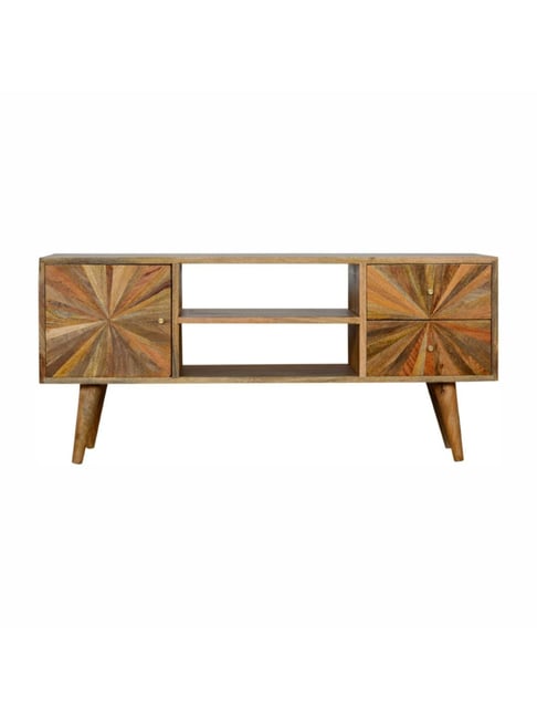 Artisan Furniture Brown Sunrise Entertainment Unit (Natural Oak-ish Finish)-Artisan Furniture-HomeFurnishing-TATA CLIQ