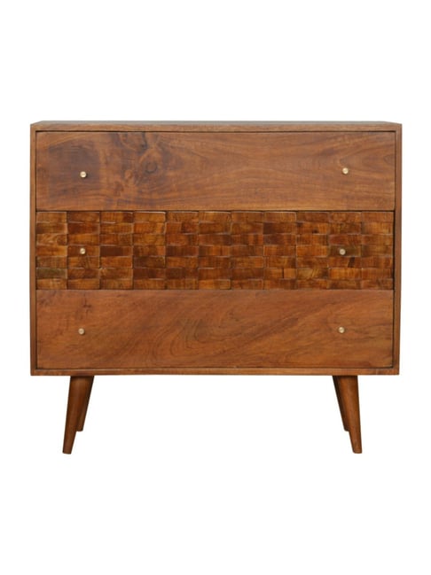 Artisan Furniture Brown Tile Carved Chestnut Chest-Artisan Furniture-HomeFurnishing-TATA CLIQ