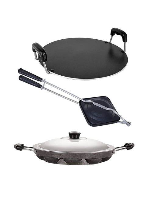 Nirlon Red Aluminium Stain Resistance Kitchen Cooking Combo Essential - Set of 3