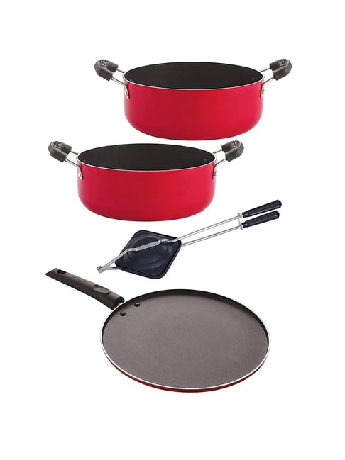 Buy Nirlon Red Tawa Hand Toaster Casserole Cookware Set of at