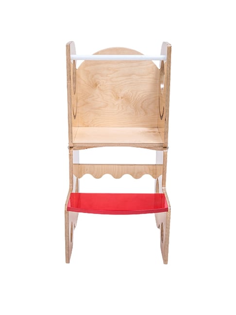 Kiddery Natural Wooden Learning Tower Cum Table & Chair (Age 1-3 years)-Kiddery-HomeFurnishing-TATA CLIQ