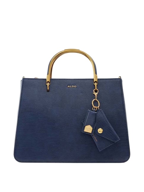 Buy Aldo MORANIS410 Navy Textured Medium Handbag Online At Best