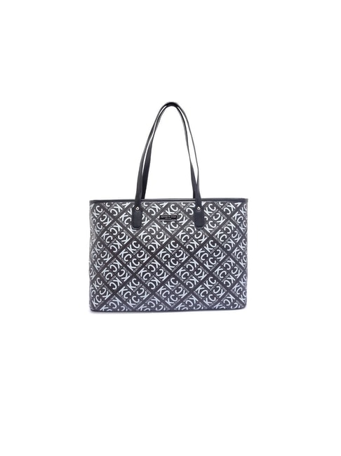 Kenneth Cole Black Printed Large Tote Handbag Price in India