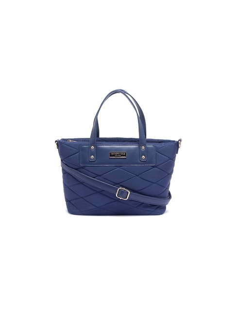 Kenneth Cole Navy Blue Quilted Medium Tote Handbag Price in India