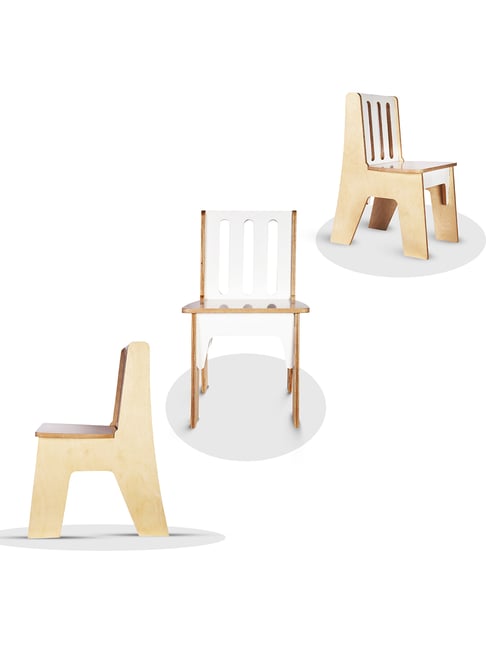 Kiddery Natural Wooden Montessori Inspired Chair (Age 3-8 Years)-Kiddery-HomeFurnishing-TATA CLIQ