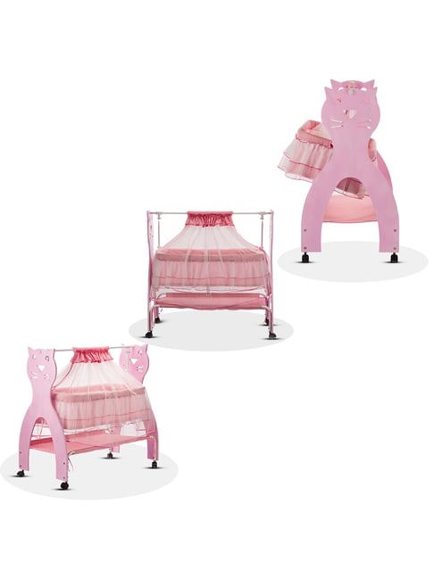 Kiddery Pink Baby Cradle-Kiddery-HomeFurnishing-TATA CLIQ