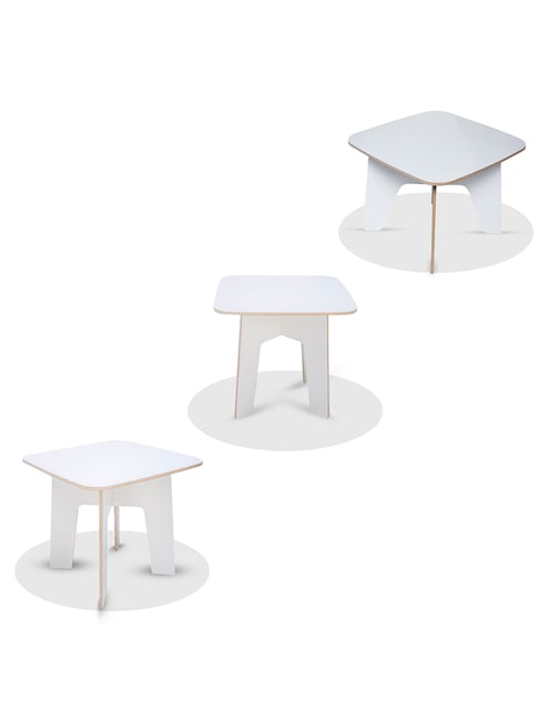 Kiddery White Montessori Inspired Wooden Cross Table for Kids (Age 3-8 years)-Kiddery-HomeFurnishing-TATA CLIQ