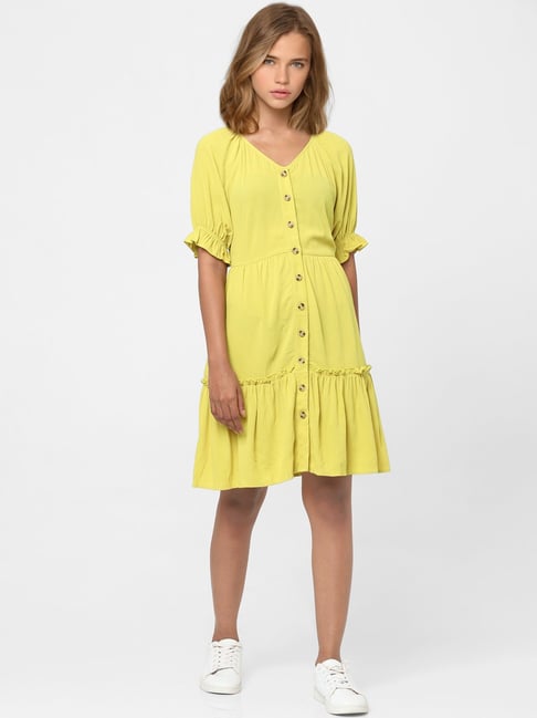 Only Yellow Mini A Line Dress Price in India