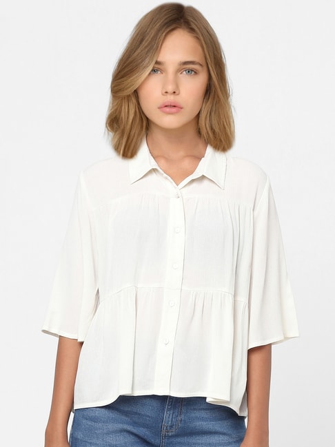 Only White Regular Fit Shirt Price in India