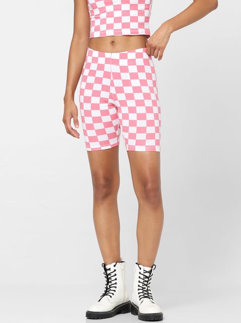 Only Pink Check High Rise Shorts-picture-32