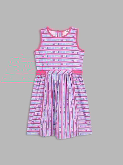 Blue Giraffe Kids Purple & Pink Graphic Print Dress-picture-35