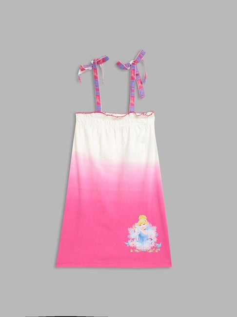 Blue Giraffe Kids Pink & White Printed Dress-picture-42