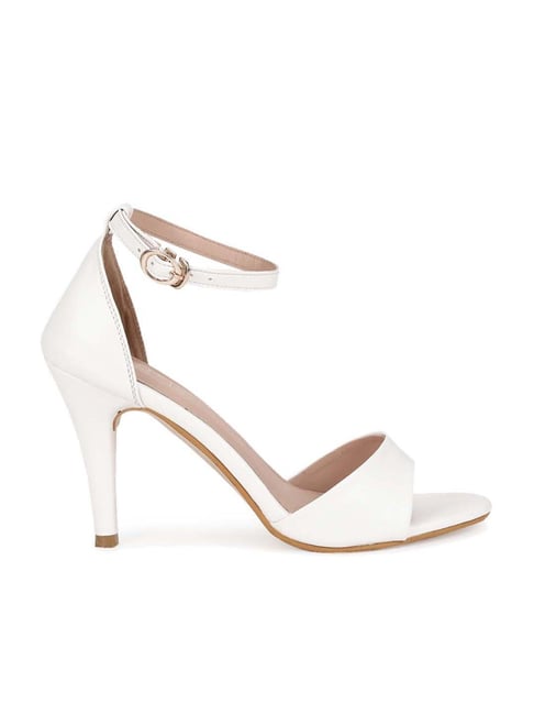 Truffle Collection Women's White Ankle Strap Stilettos