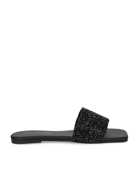 Truffle Girl by Truffle Collection Women's Black Casual Sandals