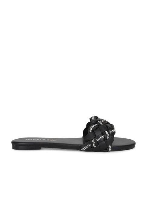 Truffle Girl by Truffle Collection Women's Black Casual Sandals