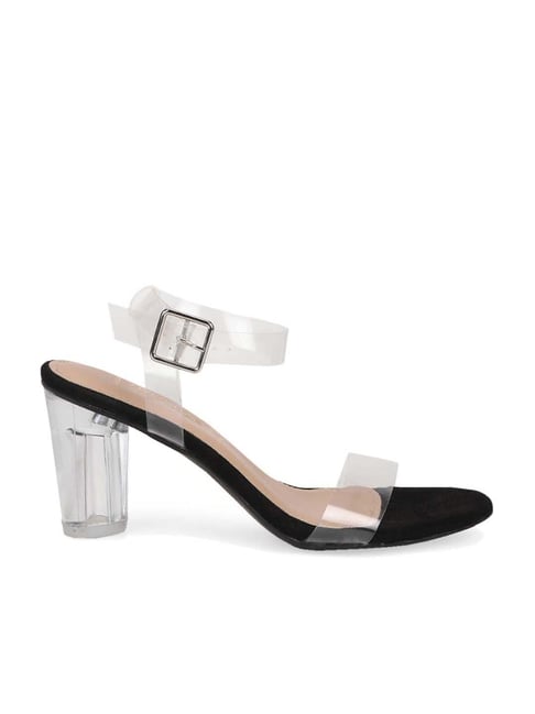 Truffle Collection Women's Black Ankle Strap Stilettos