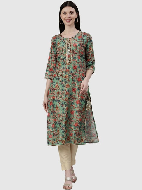 Neeru's Brown Color Silk Fabric Kurta Set – neerus-india