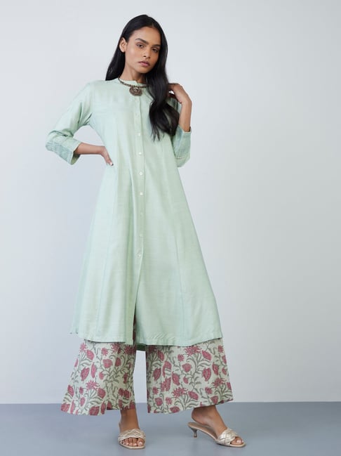 Zuba by Westside Sage Self-Patterned A-Line Kurta Price in India