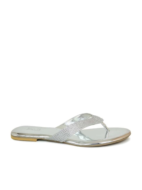 Women Toe Post Design Thong Sandals, Glamorous Summer Glitter Flat Sandals  | SHEIN USA