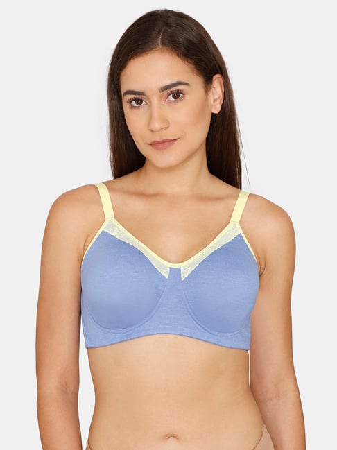 Buy Zivame Sky Blue Non Wired Non Padded Full Coverage Bra for