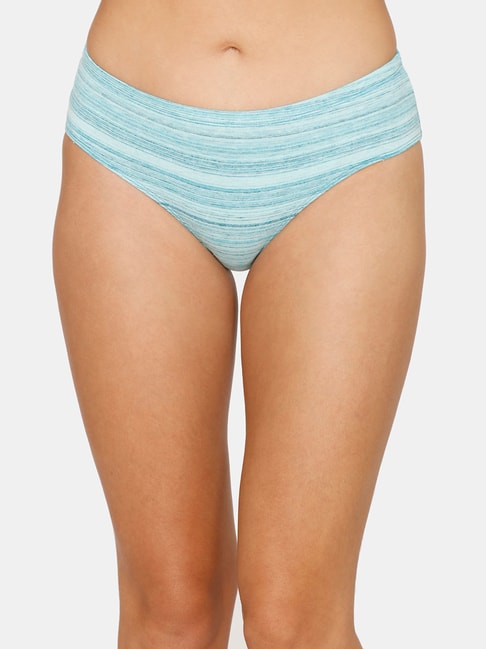 Zivame Light Blue Striped Hipster Panty Price in India