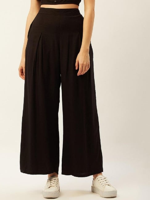 Anvi Be Yourself Black Flare Fit Palazzos-picture-41