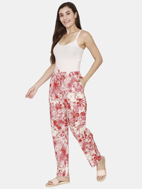 Buy Coucou by Zivame Red Printed Pajamas for Women Online