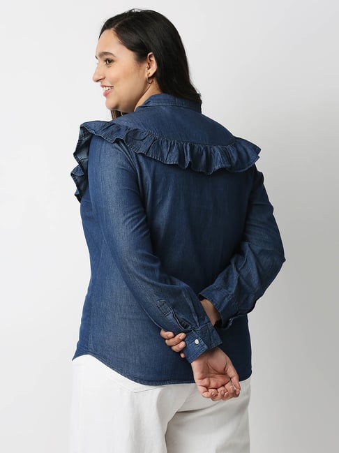 Buy Twenty Dresses Dark Blue Denim Shirt for Women's Online Tata CLiQ