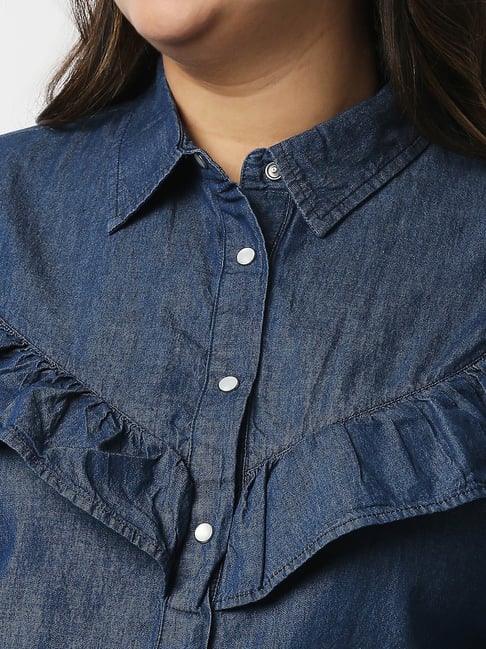 Buy Twenty Dresses Dark Blue Denim Shirt for Women's Online Tata CLiQ