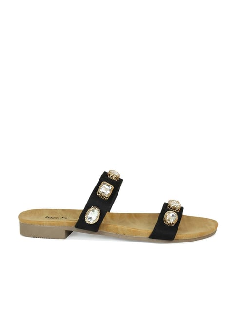 Inc.5 Women's Black Ethnic Sandals Price in India