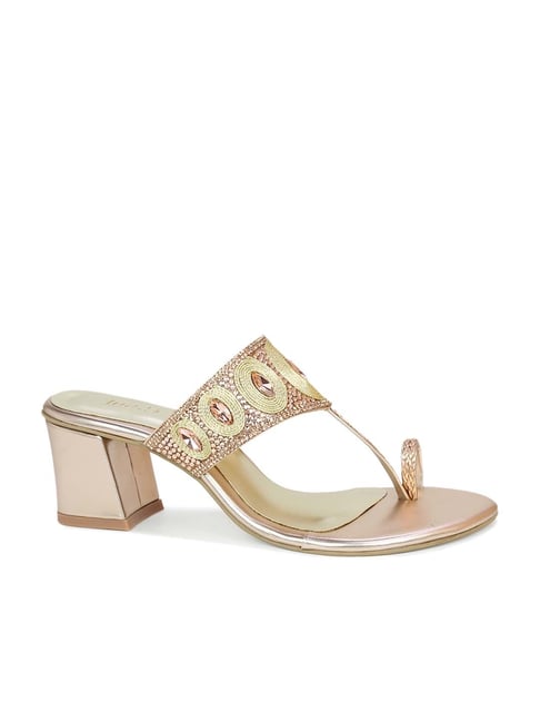 Inc.5 Women's Rose Gold Toe Ring Sandals Price in India
