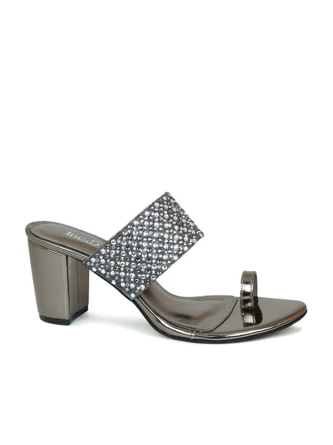 Inc.5 Women's Gun Metal Toe Ring Sandals Price in India