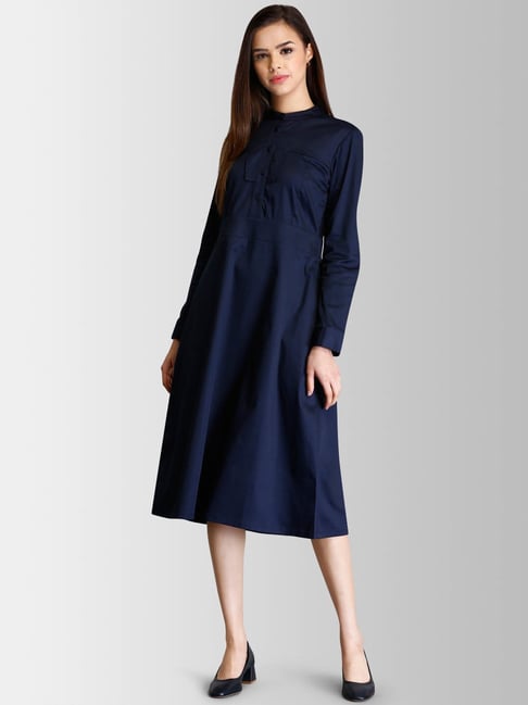 FableStreet Navy Regular Fit A Line Dress