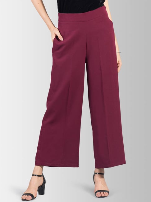 FableStreet Carmine Red Regular Fit Culottes