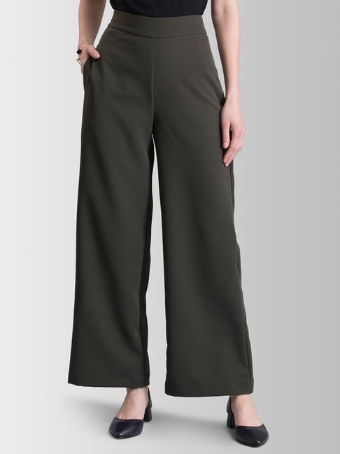 FableStreet Olive Regular Fit Pants