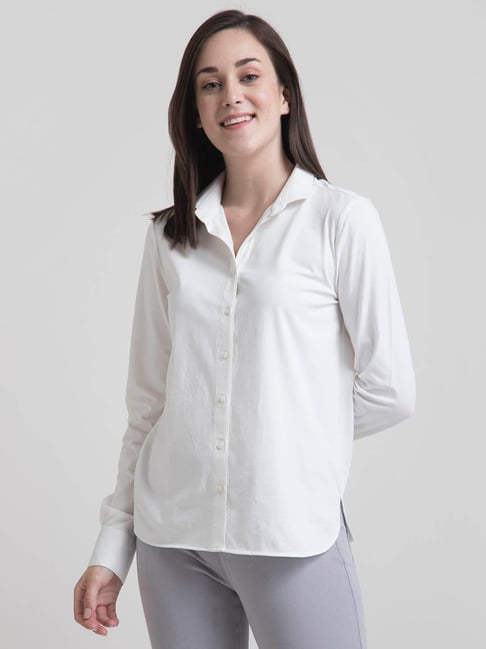 FableStreet White Regular Fit Shirt Price in India