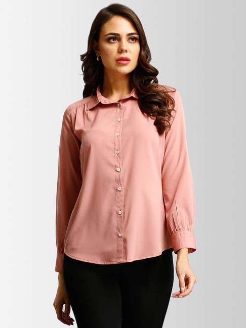 FableStreet Pink Regular Fit Shirt Price in India
