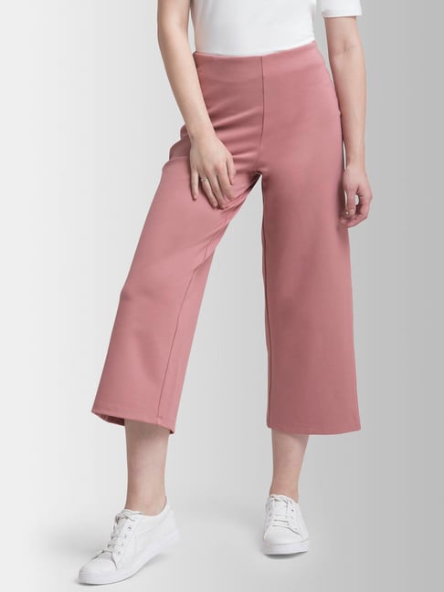 SHOWOFF Women White Solid Flared Culottes Trouser