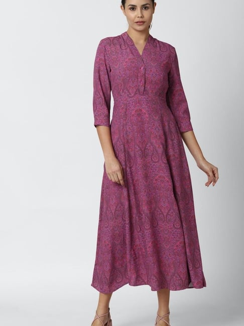 Van Heusen Purple Printed Dress Price in India