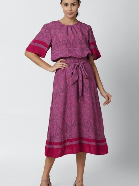 Van Heusen Purple Printed Dress Price in India