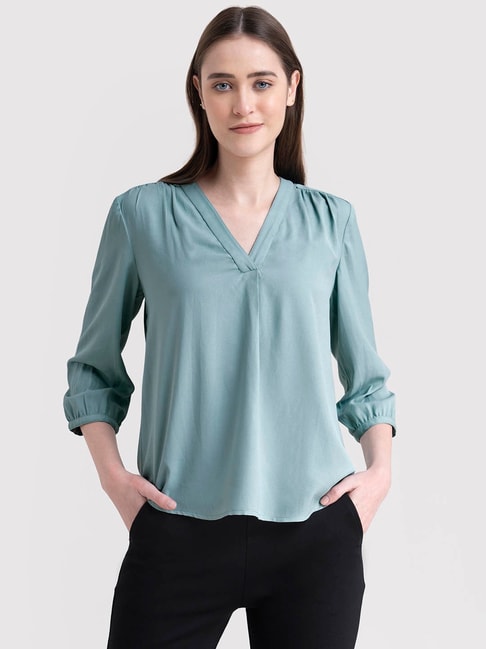 FableStreet Green Regular Fit Top Price in India