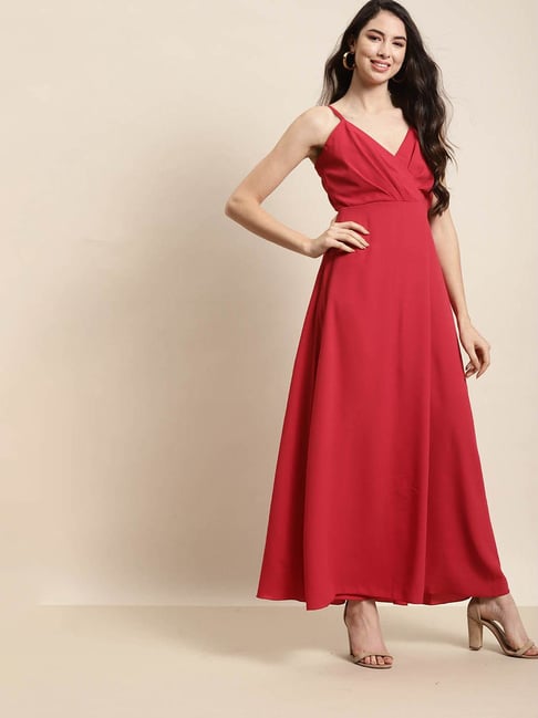 Qurvii Magenta Maxi Dress Price in India