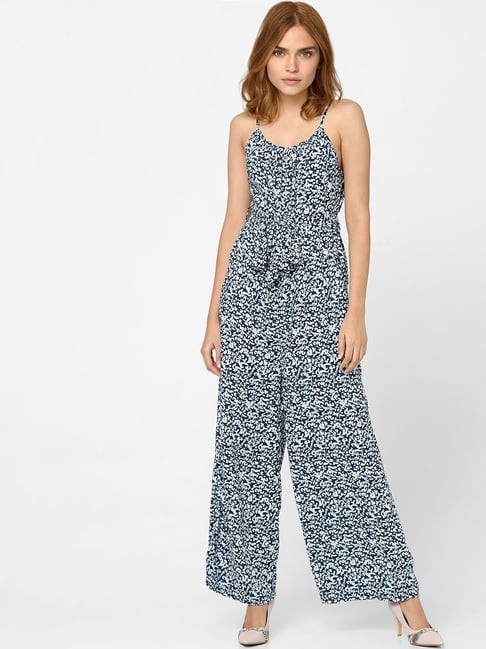 Vero Moda Navy & White Printed Jumpsuit