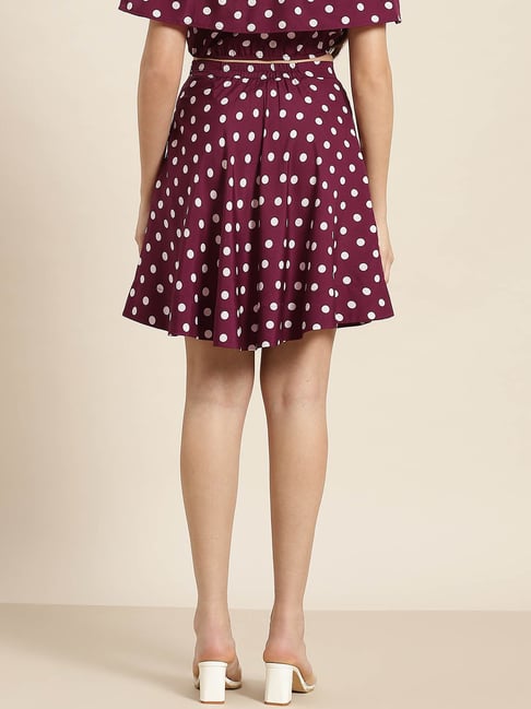Clothing Red Polka Dot Skirt Topshop Topshop UK 10 M Tall Polka
