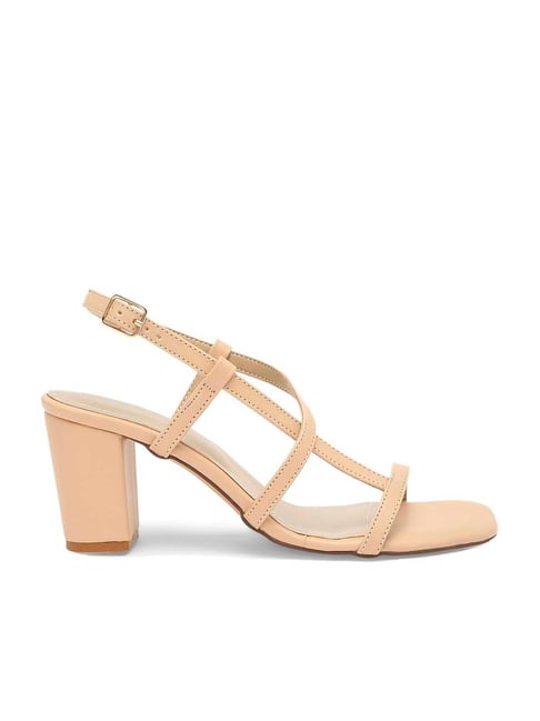 Flat N Heels Women's Beige Back Strap Sandals