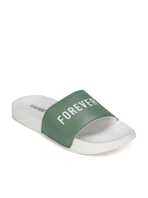 Forever 21 Women's Green Slides
